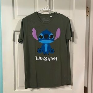Disney Kids T-Shirt with Stitch Design - Olive